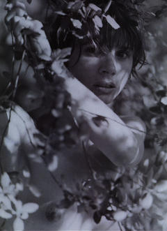 Victoria Abril topless black-&-white mag scan