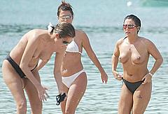Jessie Wallace caught topless