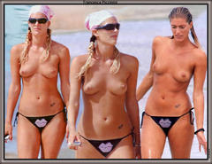 Francesca Piccinini topless paparazzi collage