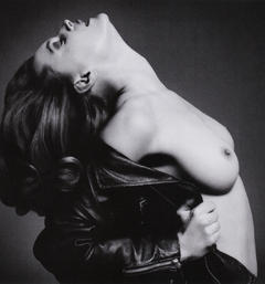 Guinevere van Seenus topless black-&-white image