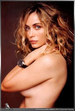 French actress Emmanuelle Beart topless but covered