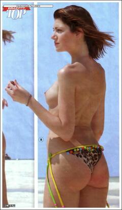 Claudia Andreatti topless on the beach paparazzi photo