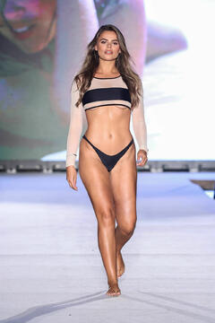 Brooks Nader underboobs at Sports Illustrated Swimsuit Runway Show in Miami